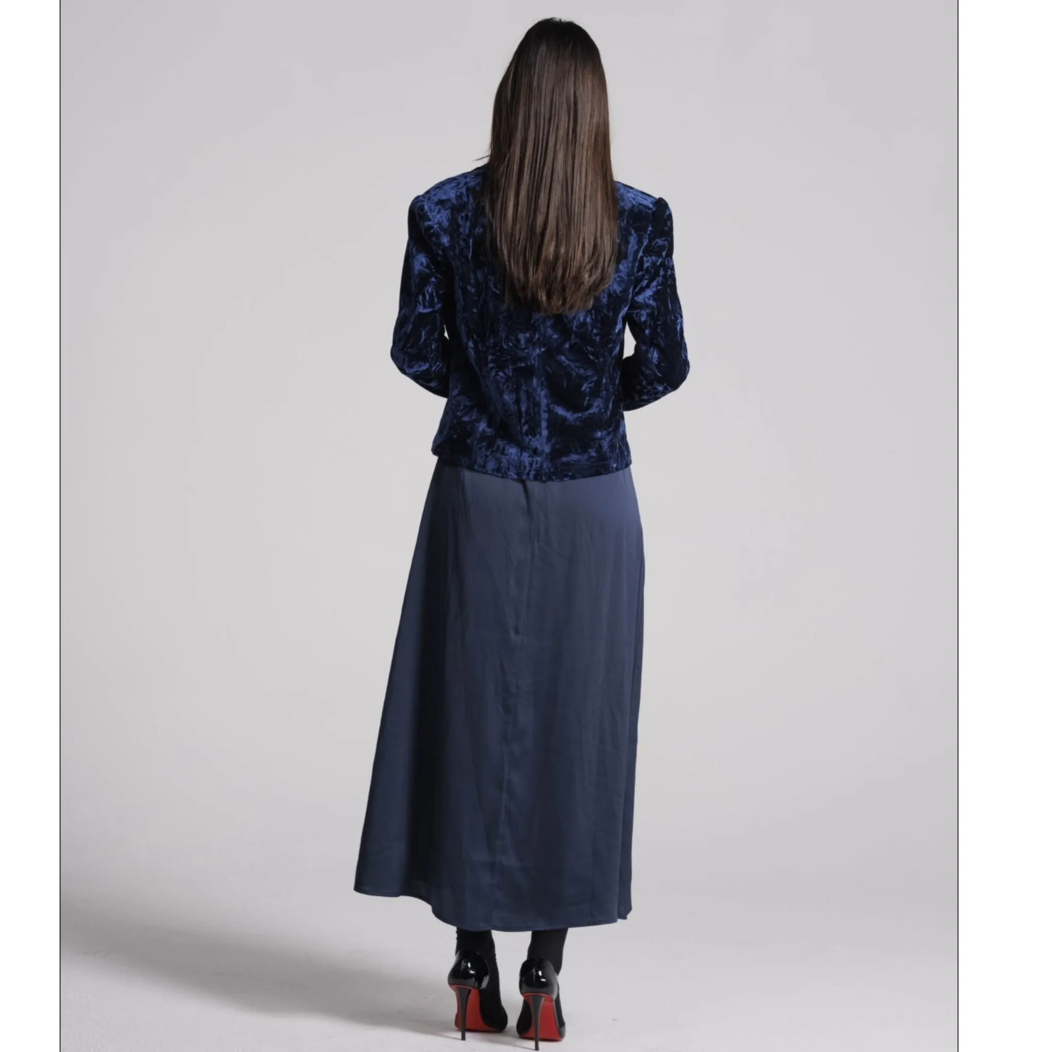 Crushed Velvet Double Breasted Blazer