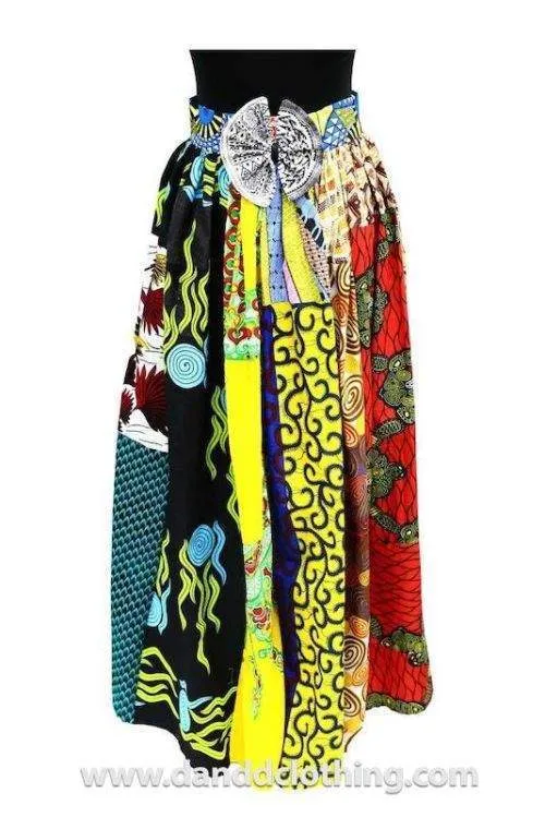 D&D African Ankara Long Skirt Mixed Colors