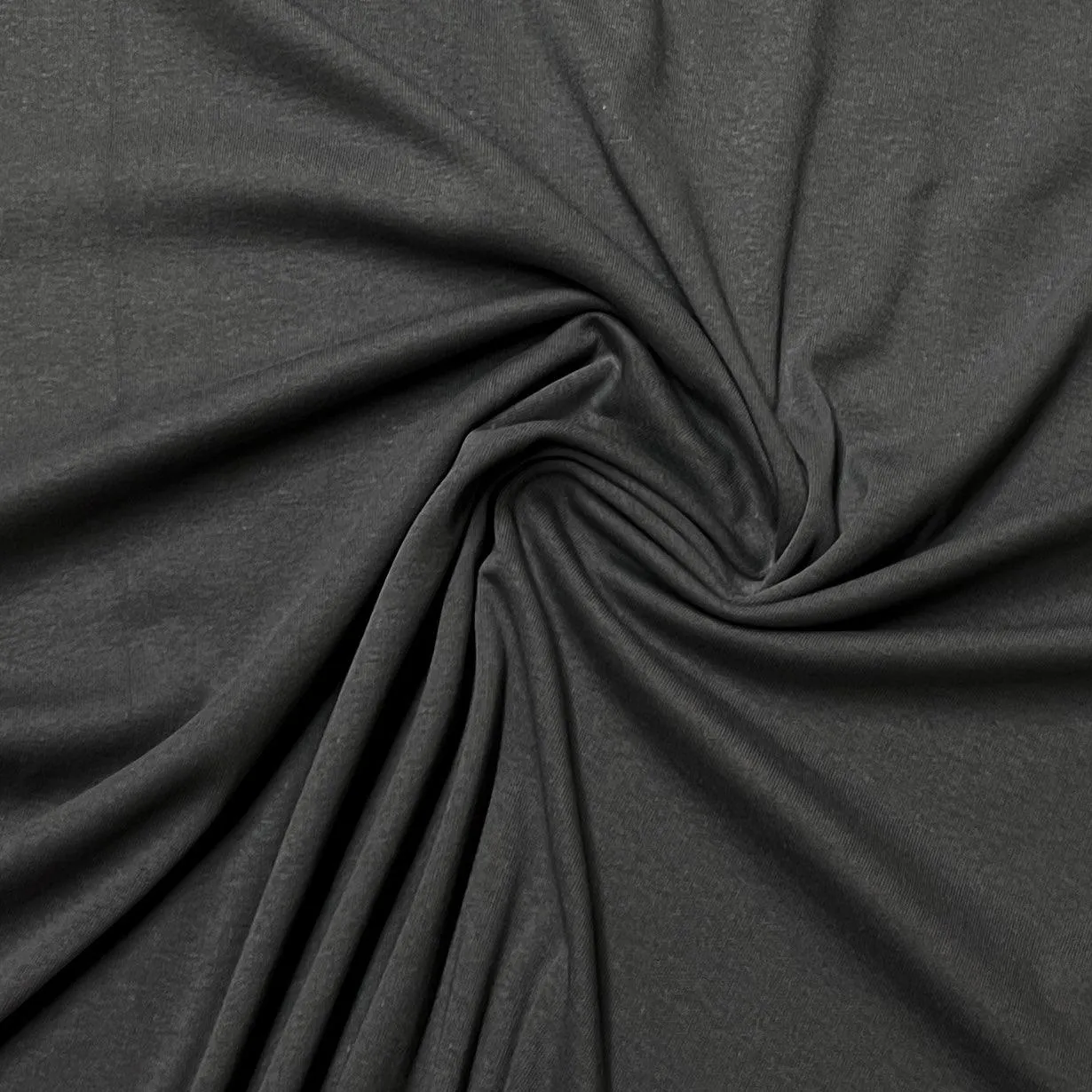 Dark Gray Cotton Rib Knit Fabric