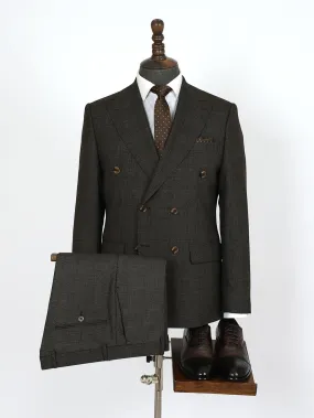 Double Breasted Lava Coffee Custom Bespoke Men Suit Tailored
