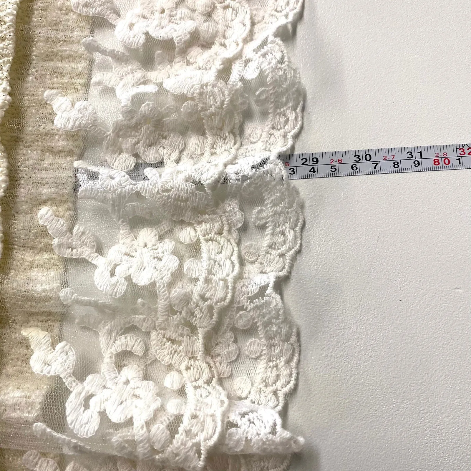Dylan Womens Size M Cream Soft Sweater Top Lace L/s Pre-Owned