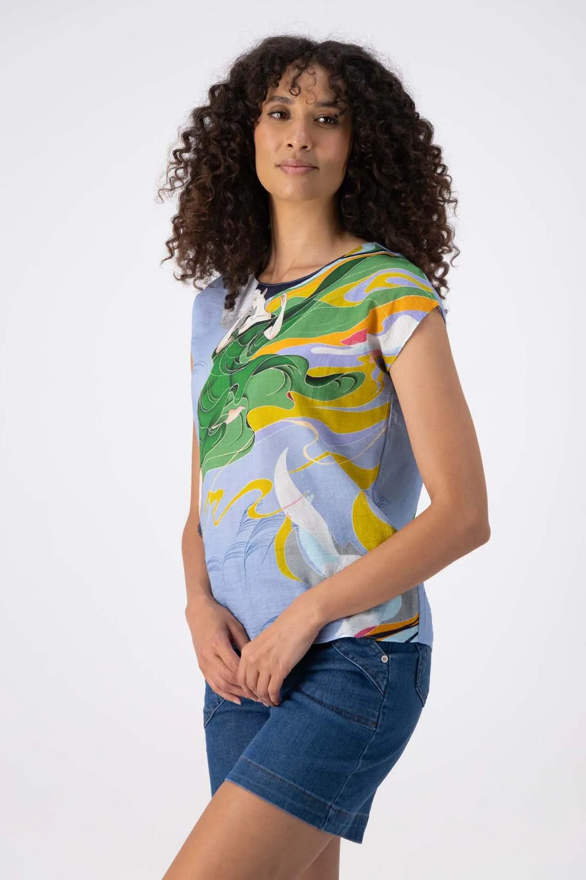 Faith Tee Skylight in Seersucker