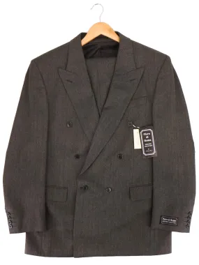 Forties Look Dark Grey Herringbone Wool Suit