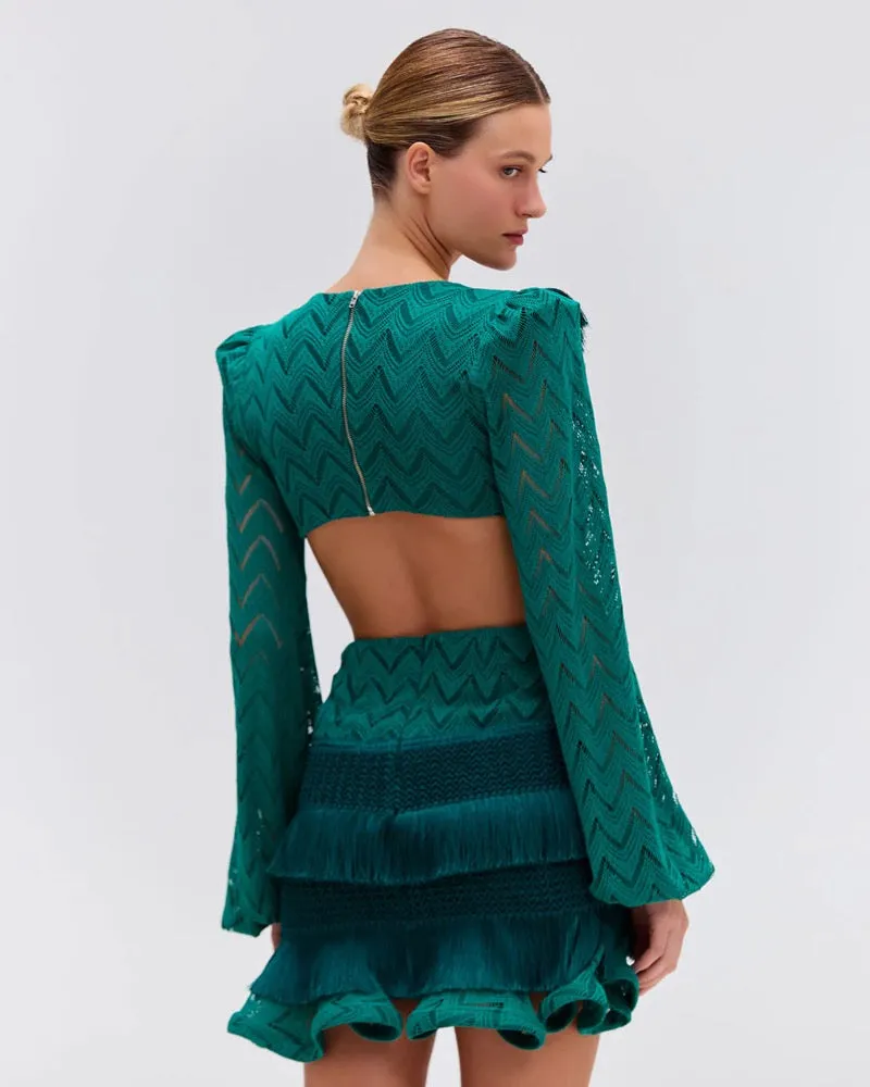 Fringe Cutout Mini Dress