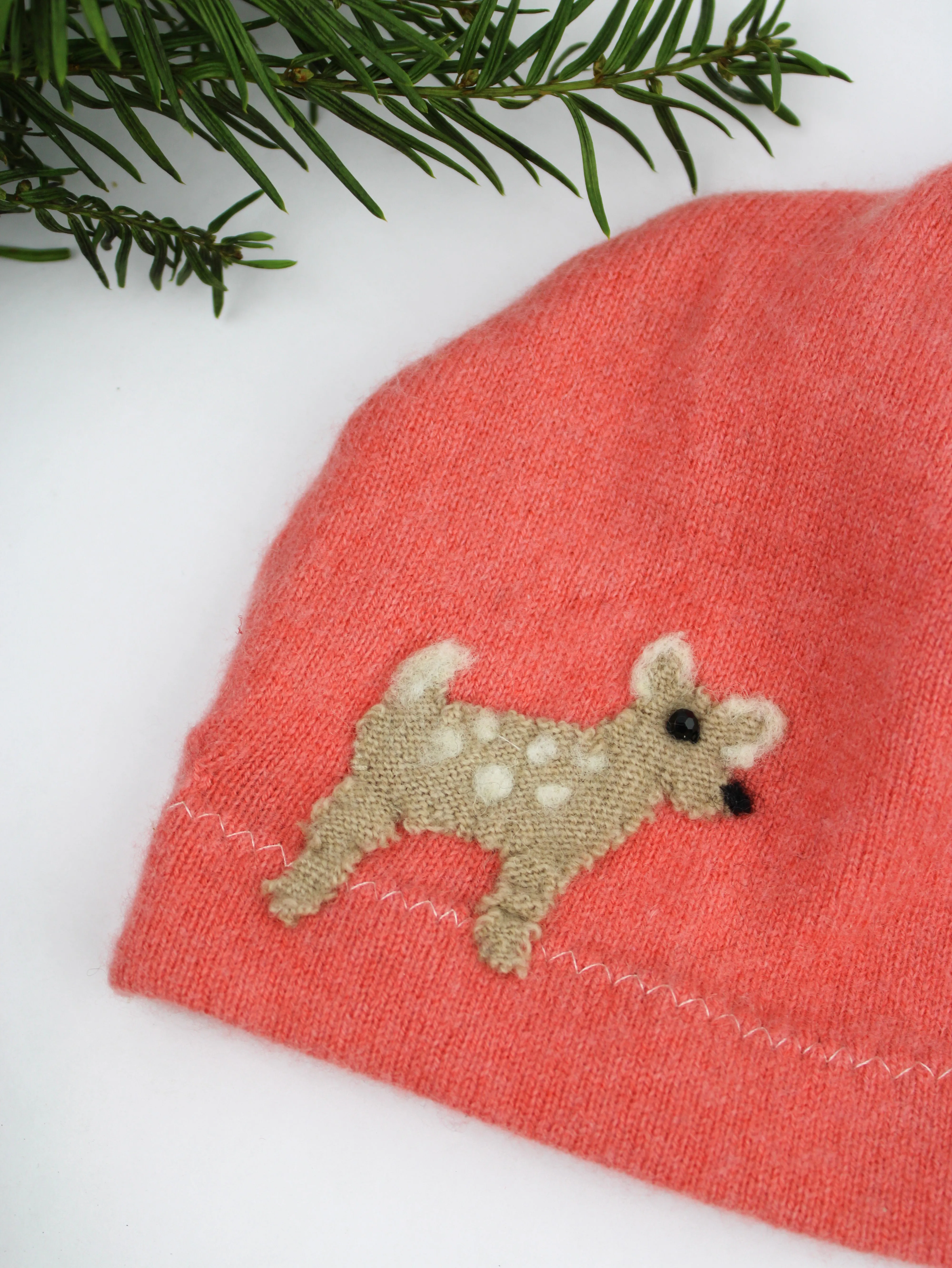 Irregular Cashmere Hat - Baby Tangerine Fawn