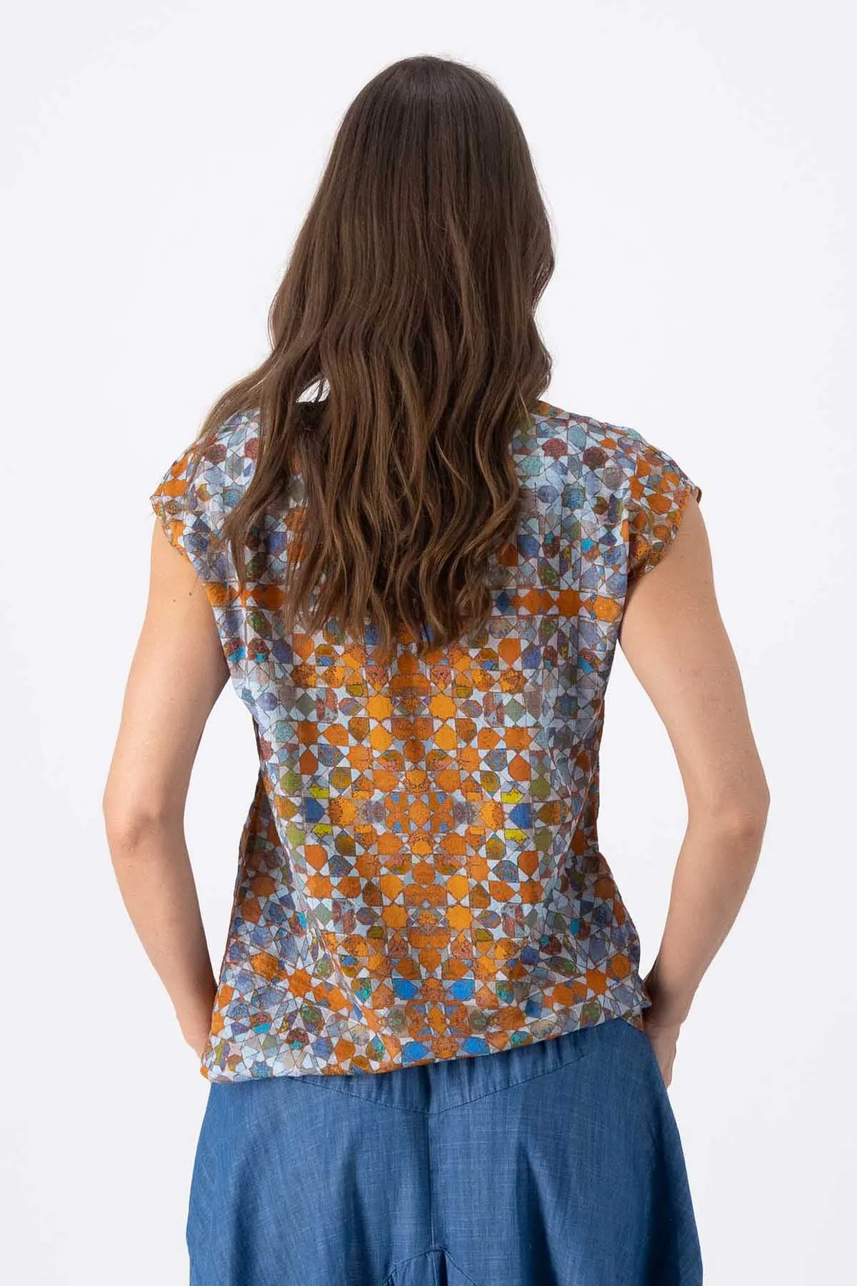Kaleidoscope Tee Orange in Seersucker