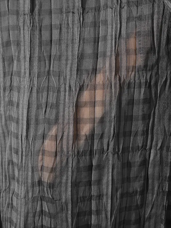 Mens Checkered Slightly Sheer Textured Casual Shirt SKUK70396