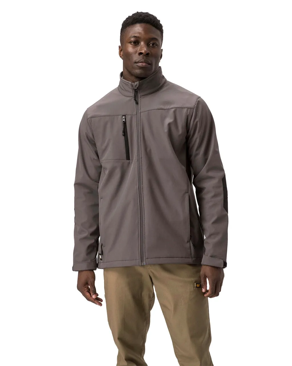 Men's Grid Fleece Bonded Softshell Work Jacket