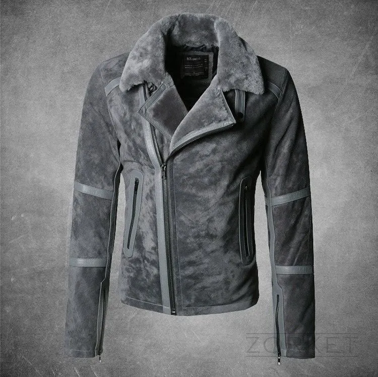 Men's Short Jacket With Turn-Down Collar