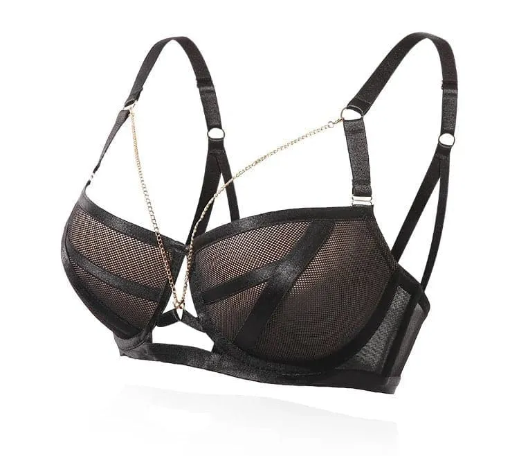 Metal Chain Push-Up Bra Set - Enhance Your Curves & Feel Sexy