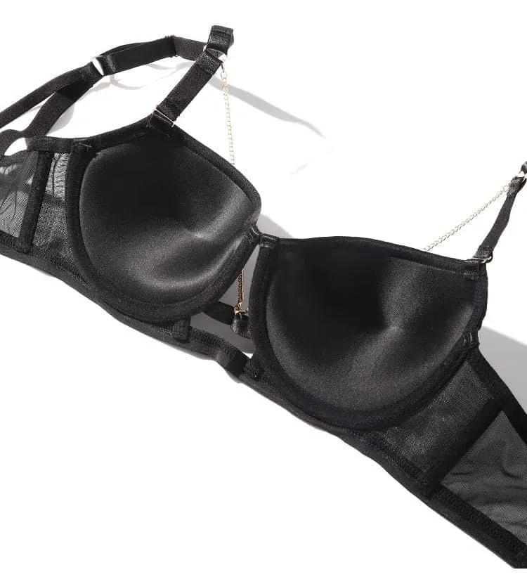 Metal Chain Push-Up Bra Set - Enhance Your Curves & Feel Sexy