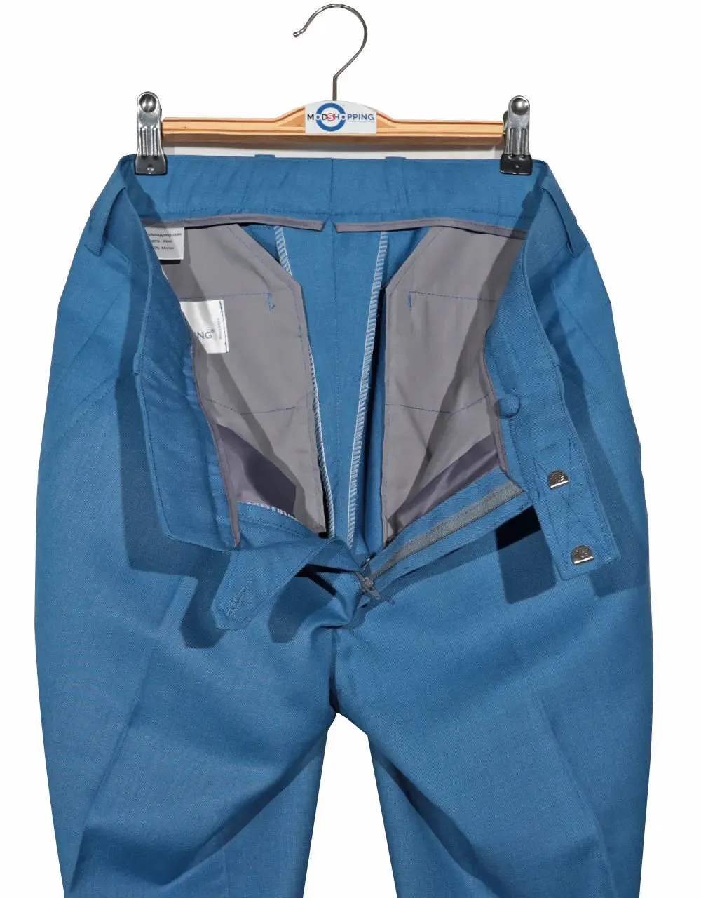 Mod Suit - Deep Sky Blue Sharkskin Suit