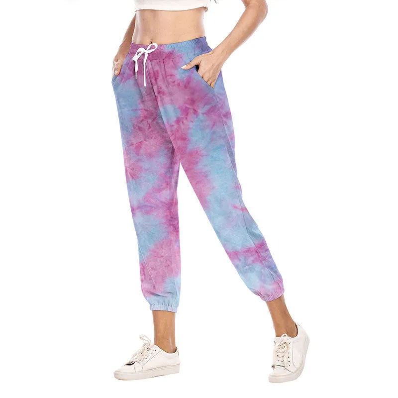 New Women's Tie-dye Casual Sweatshirt Sports Trousers