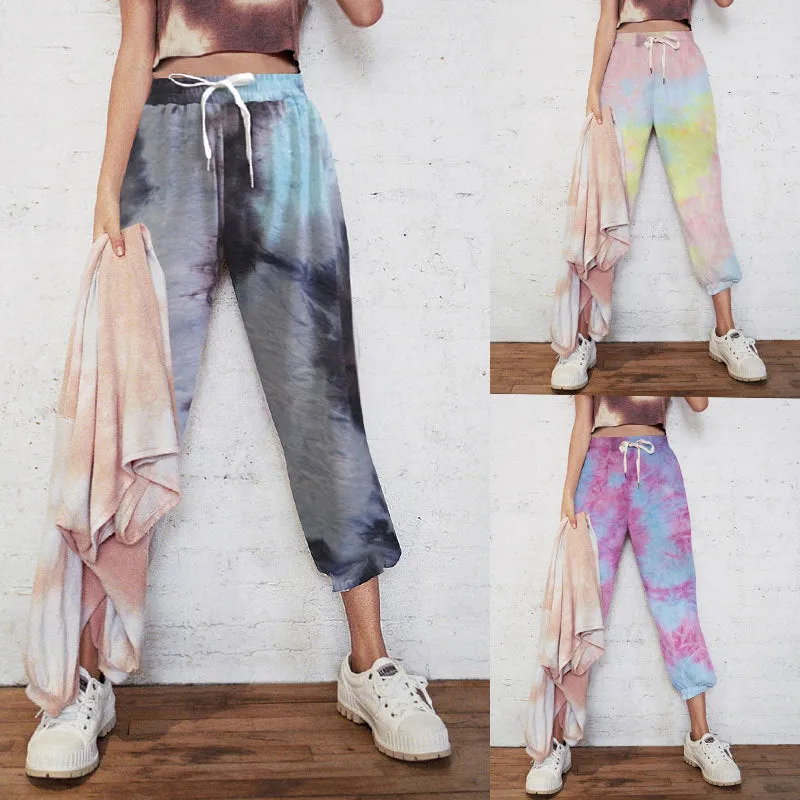 New Women's Tie-dye Casual Sweatshirt Sports Trousers