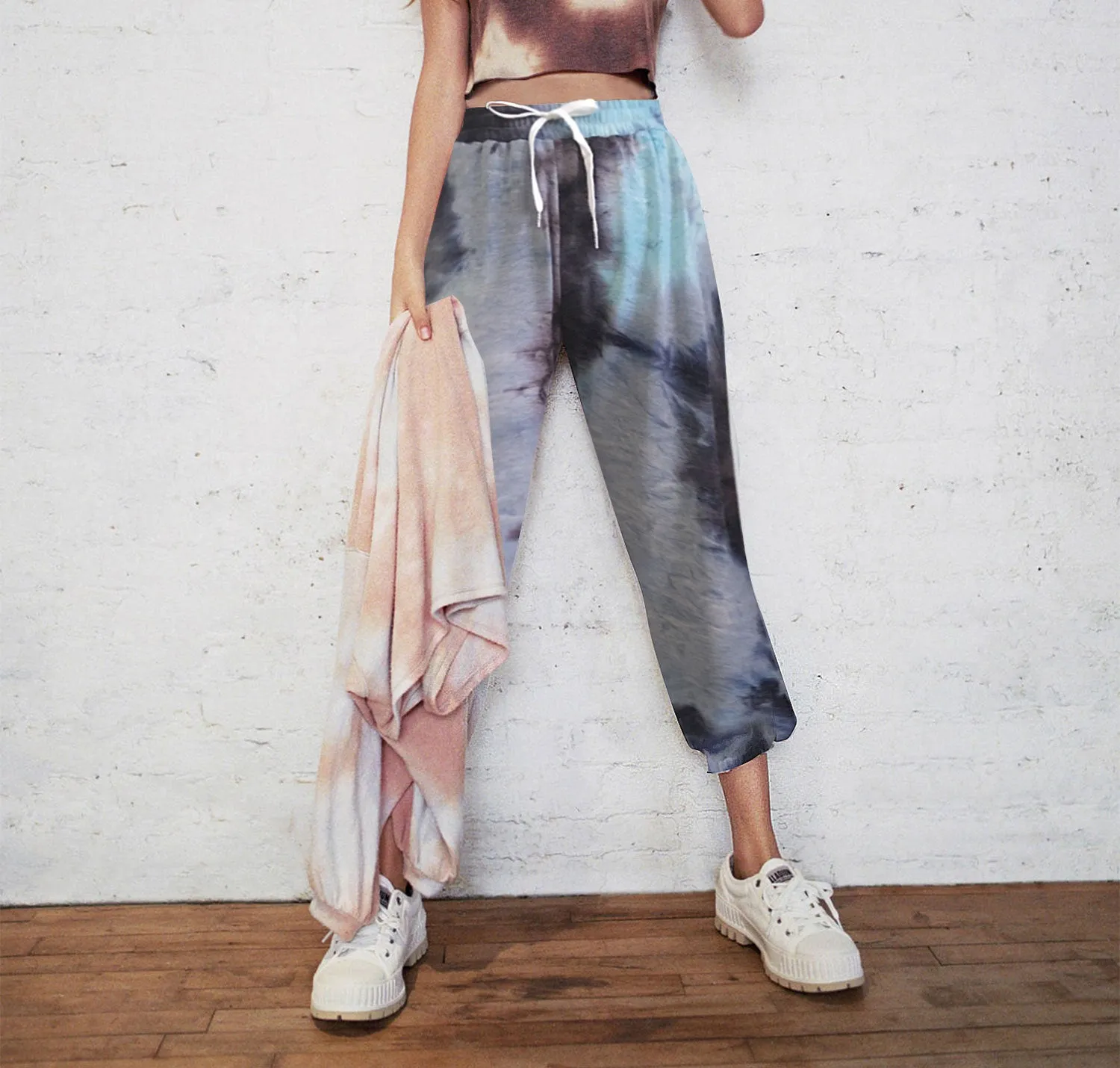 New Women's Tie-dye Casual Sweatshirt Sports Trousers