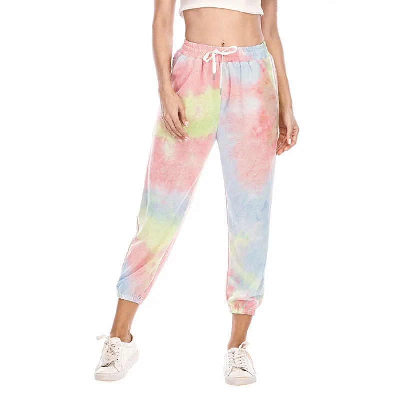 New Women's Tie-dye Casual Sweatshirt Sports Trousers