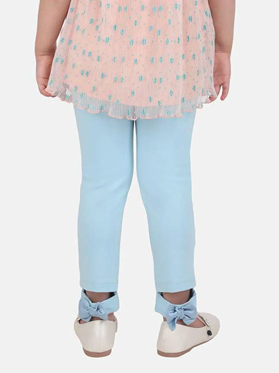 One Friday Kids Girls Blue Solid Legging