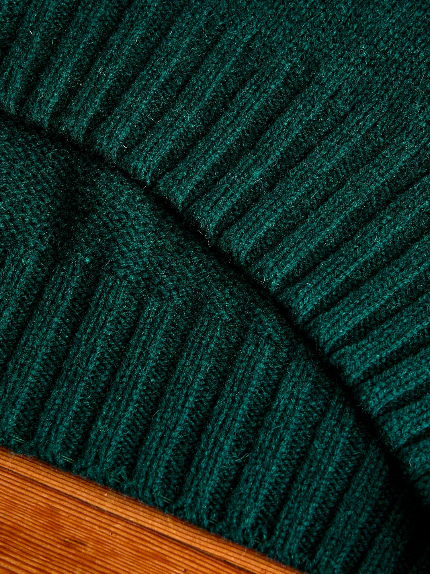 "Boxy Space Knit" Wool Sweater in Bottle