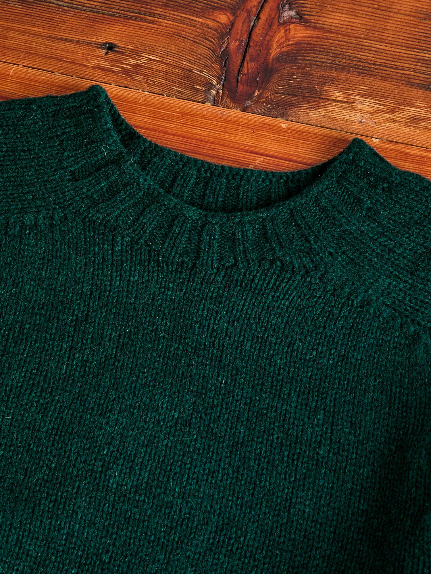 "Boxy Space Knit" Wool Sweater in Bottle