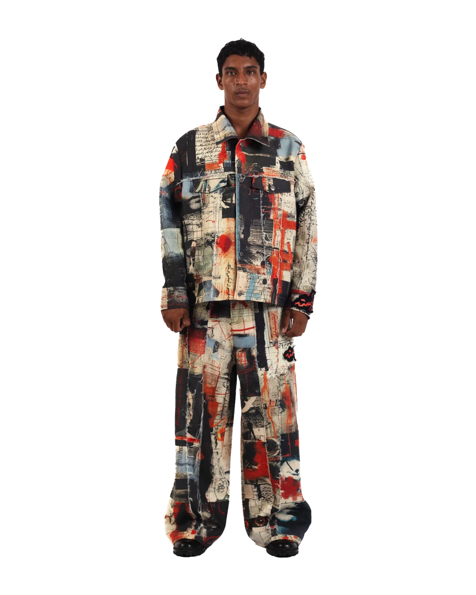 "Ethereal Loop" Abstract Printed Coach Jacket