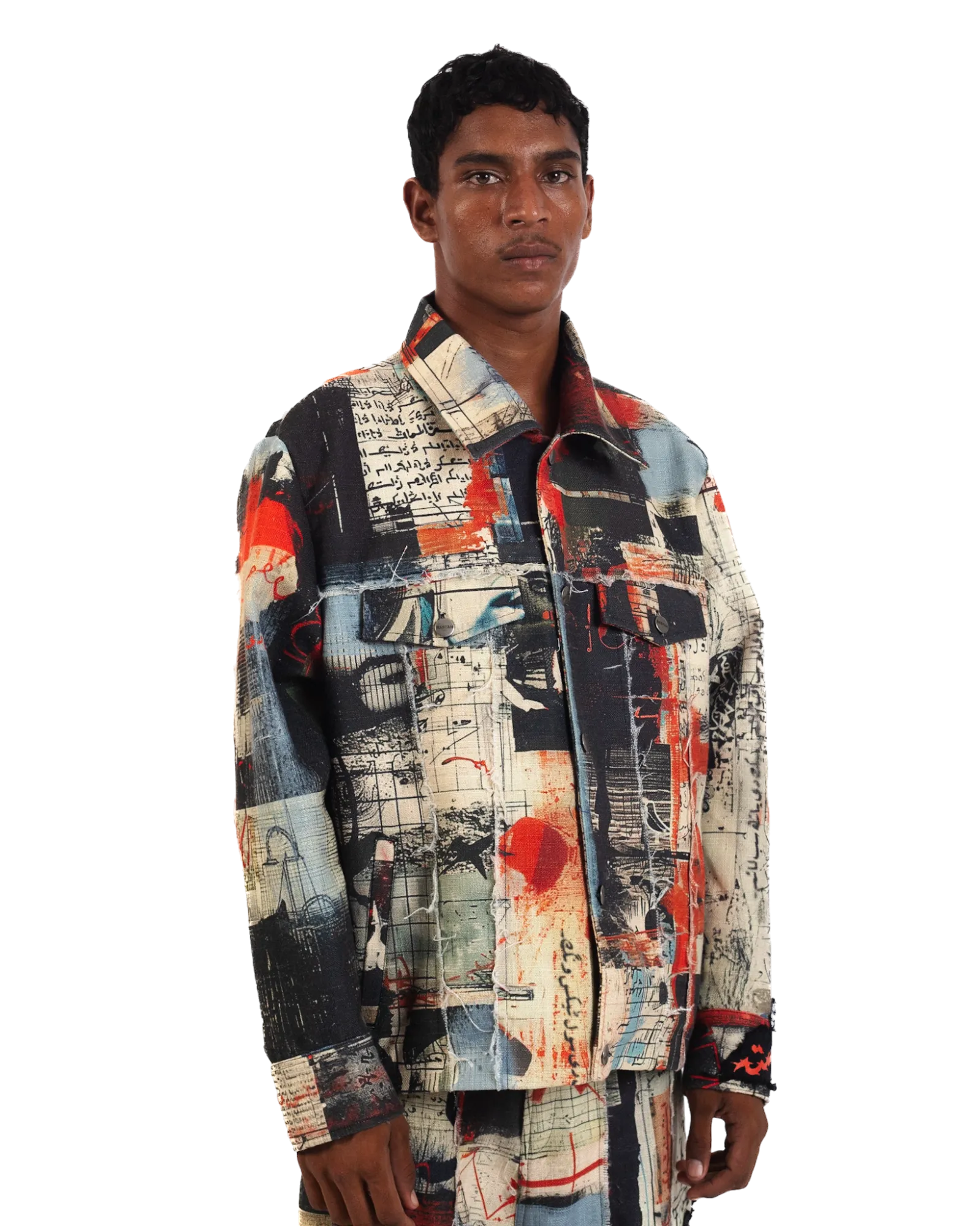 "Ethereal Loop" Abstract Printed Coach Jacket