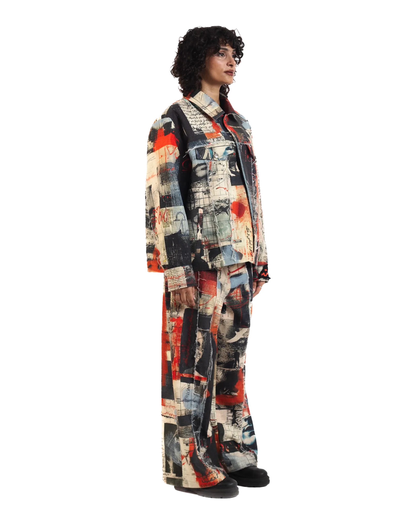"Ethereal Loop" Abstract Printed Coach Jacket