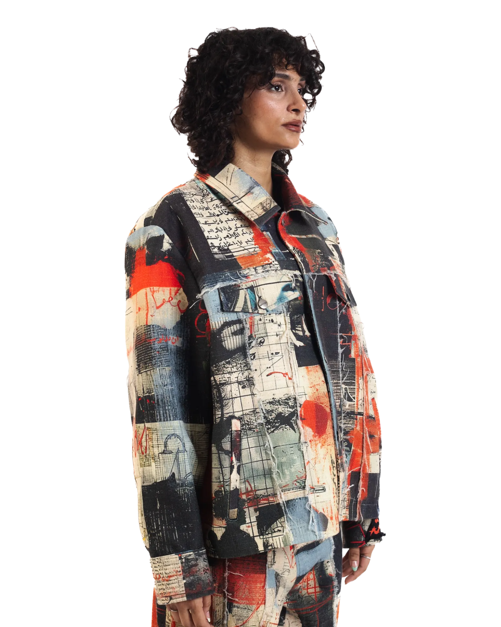 "Ethereal Loop" Abstract Printed Coach Jacket