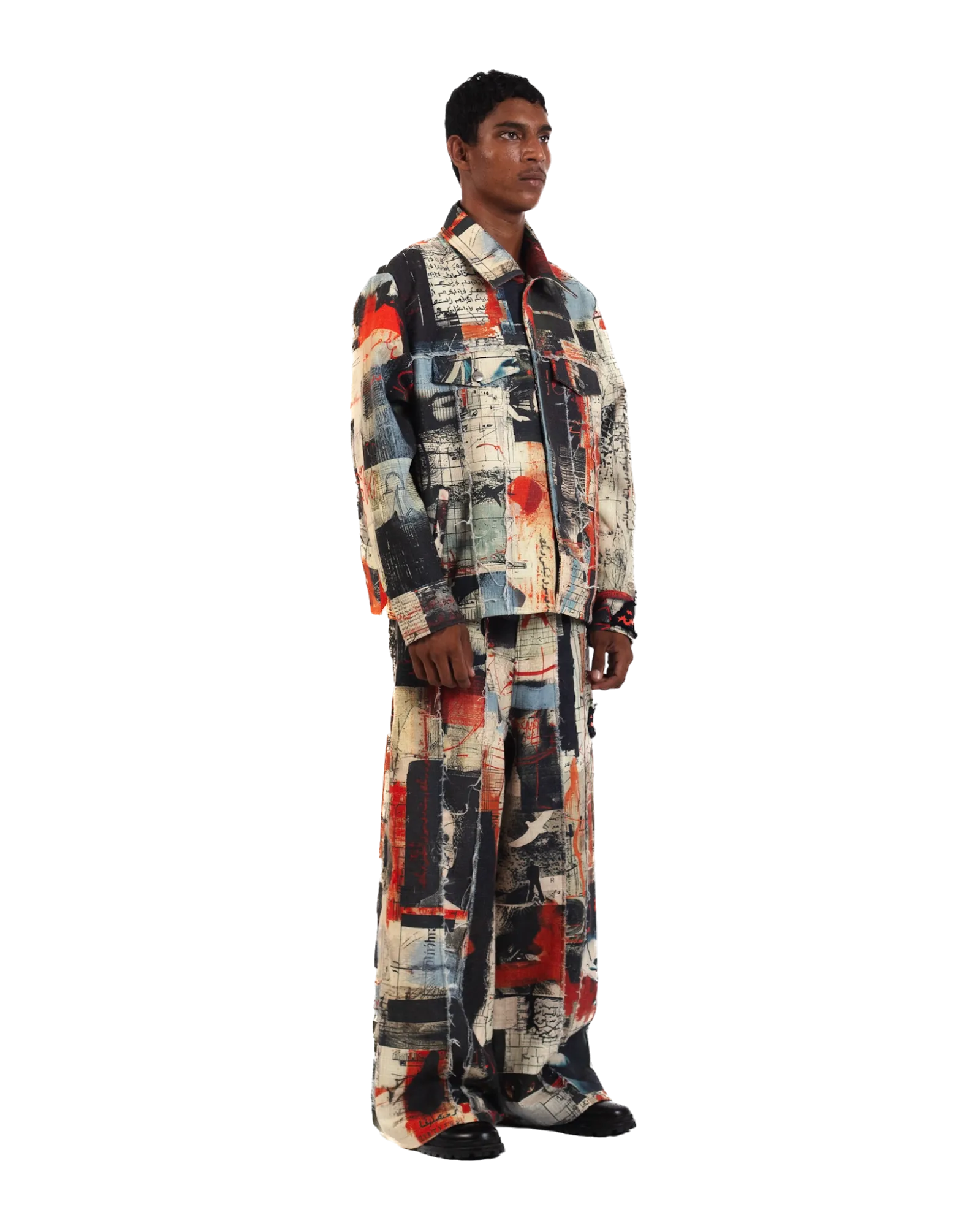 "Ethereal Loop" Abstract Printed Coach Jacket