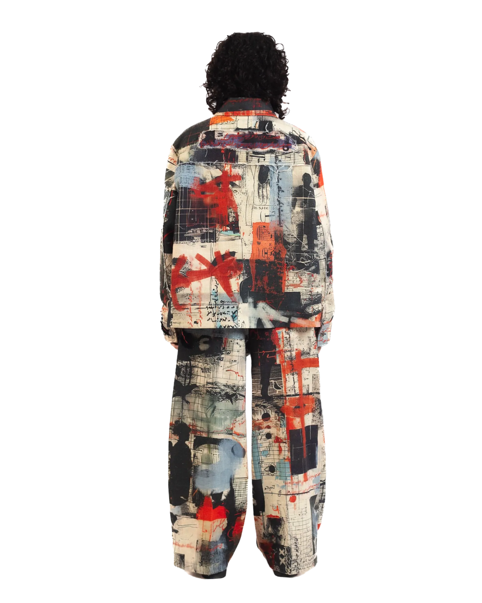 "Ethereal Loop" Abstract Printed Coach Jacket