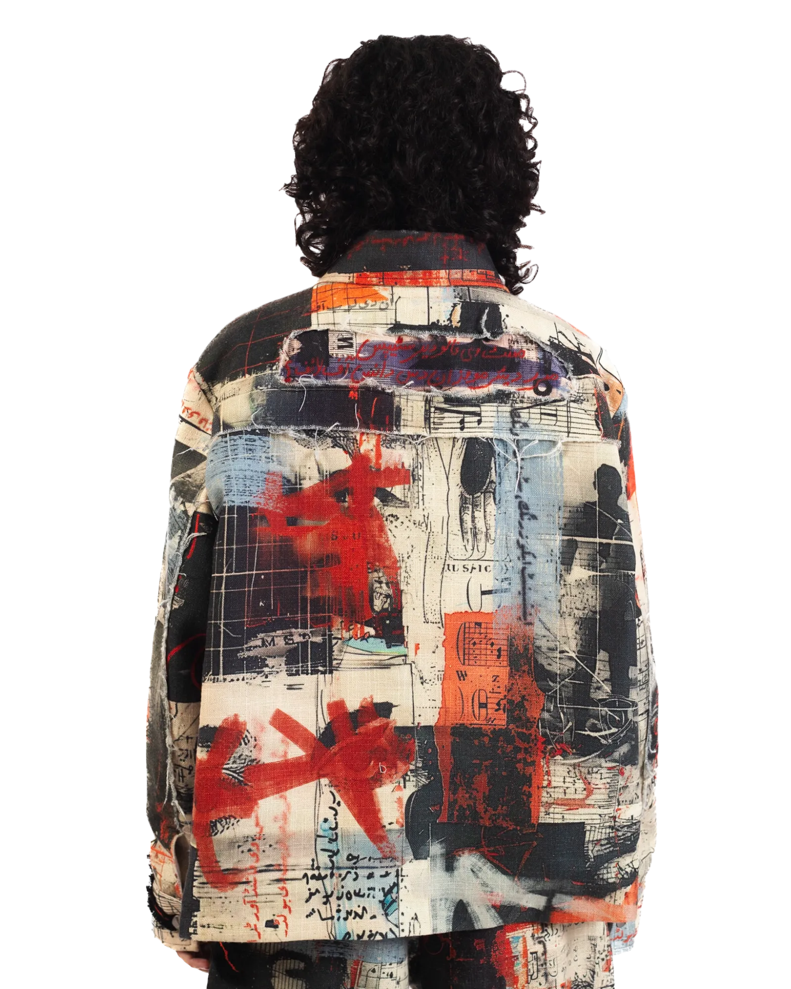 "Ethereal Loop" Abstract Printed Coach Jacket