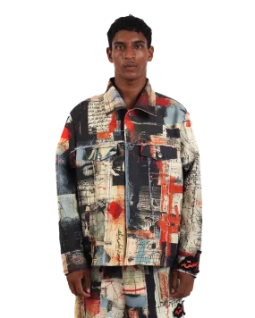 "Ethereal Loop" Abstract Printed Coach Jacket