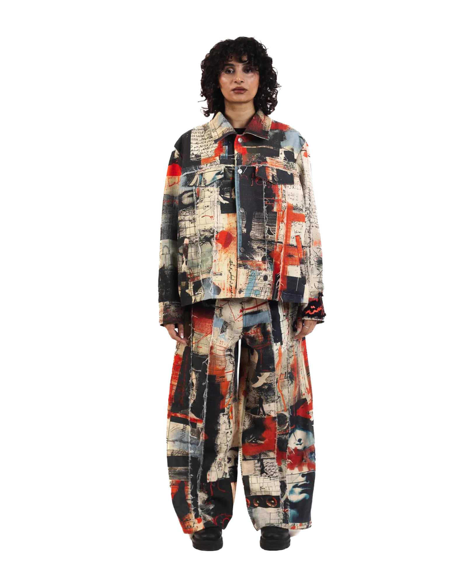 "Ethereal Loop" Abstract Printed Coach Jacket