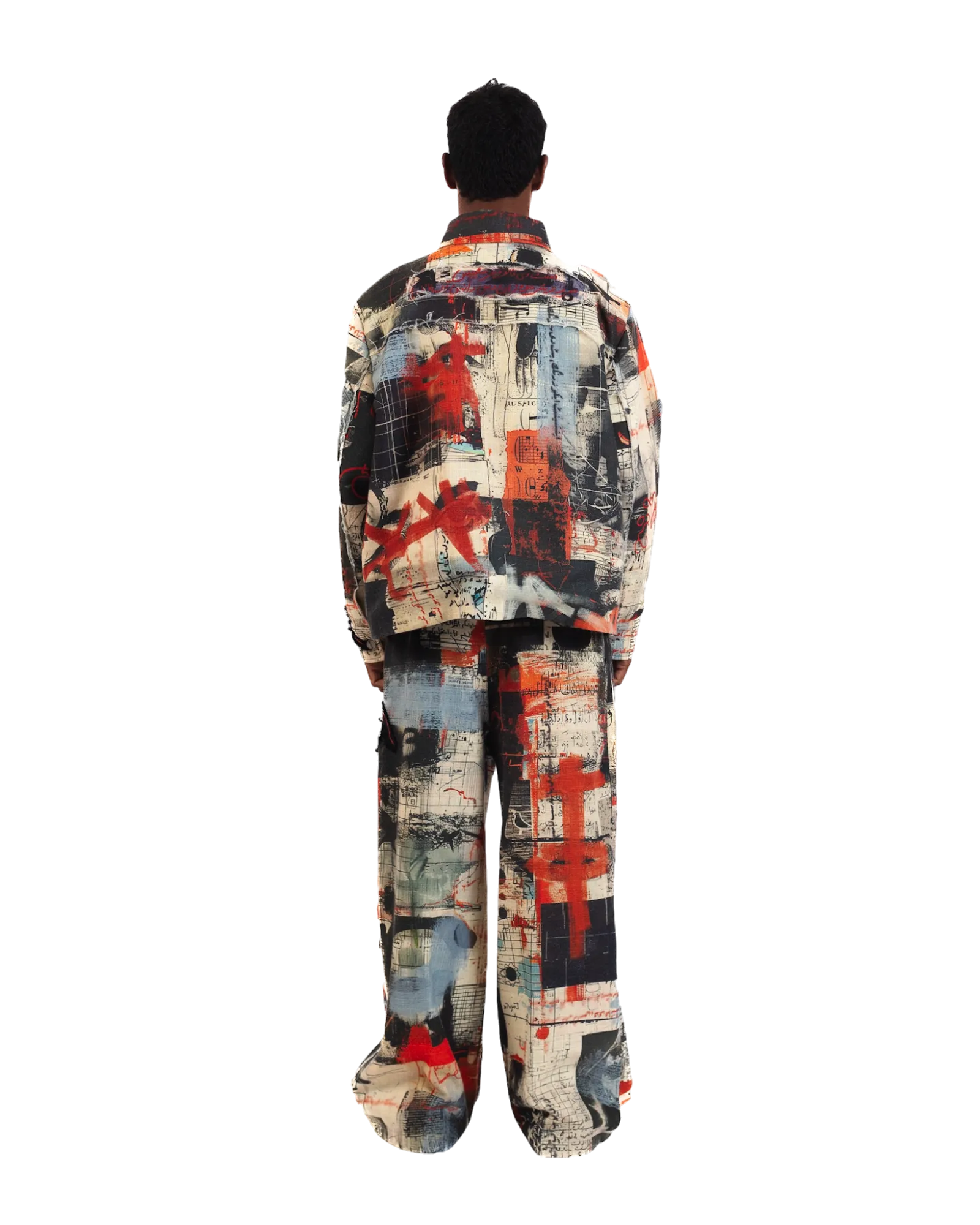 "Ethereal Loop" Abstract Printed Coach Jacket