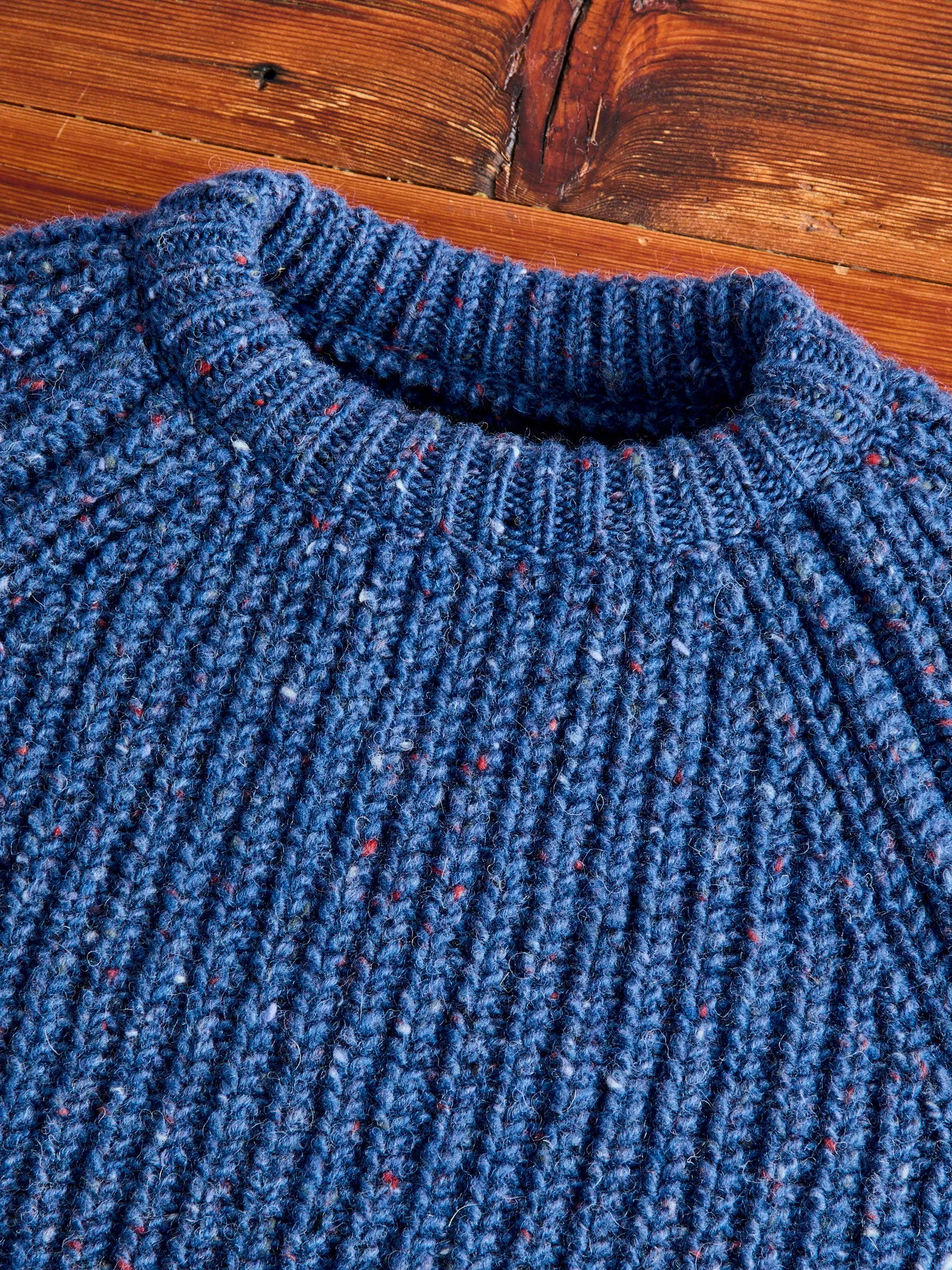 "Taste Of The Future" Wool Knit Sweater in Blue Fantasy