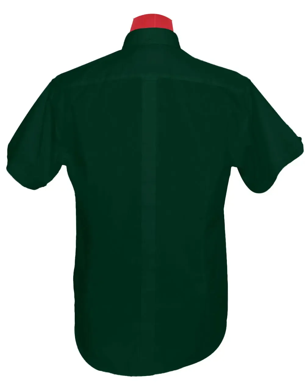 Short-Sleeve Shirt | 60S Mod Style Dark Green Color Shirt For Man