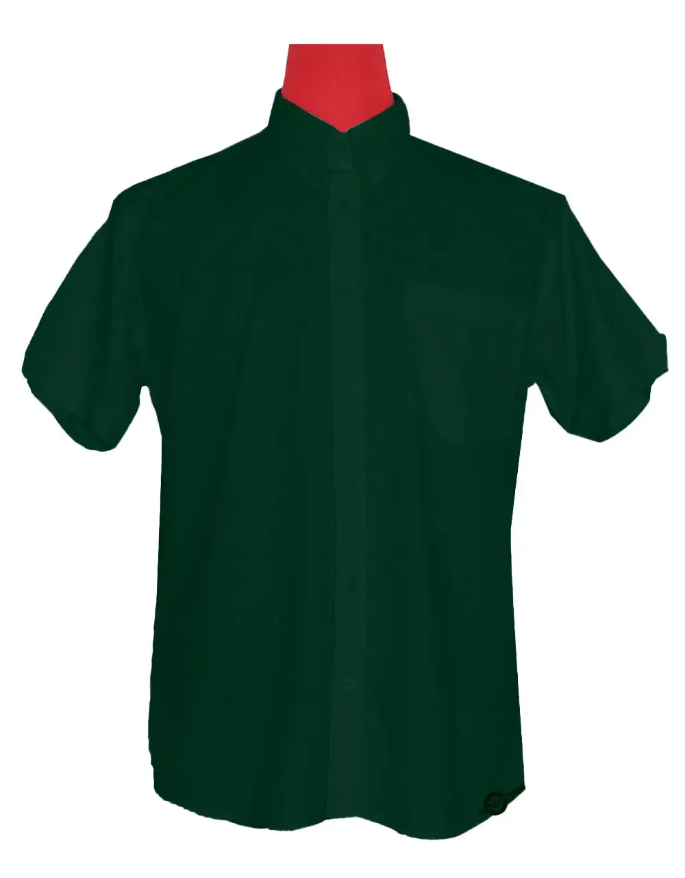 Short-Sleeve Shirt | 60S Mod Style Dark Green Color Shirt For Man