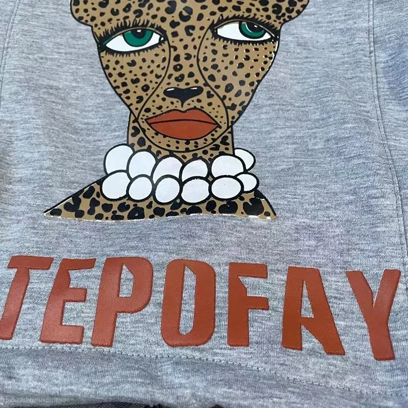 Spring Winter Girls Sweat Shirt Baby Hoodies For Kids Pullover Tops Children Warm Clothes Fashion Leopard Print Velvet 2 To 7 Yr