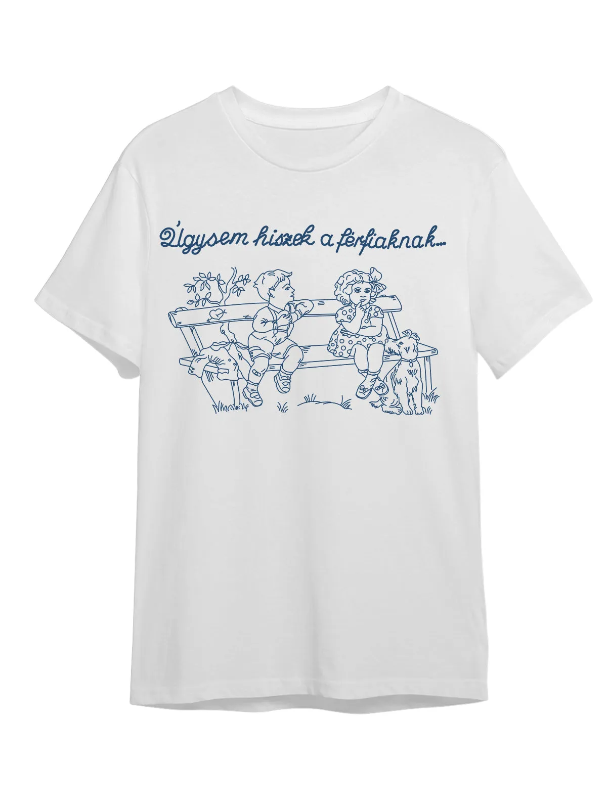 STORY tee - neutral / blue