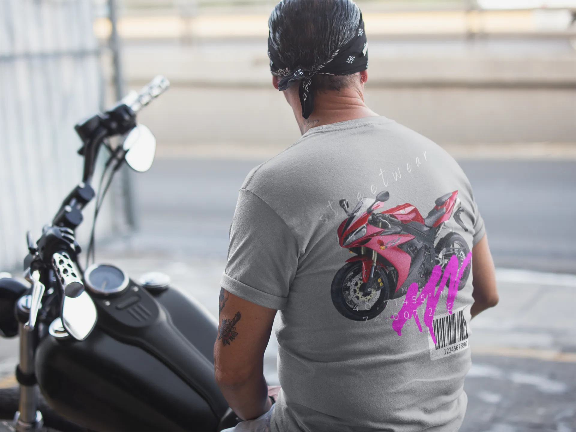 T-shirt Classic Jersey Short Sleeve (Red Motorbike )