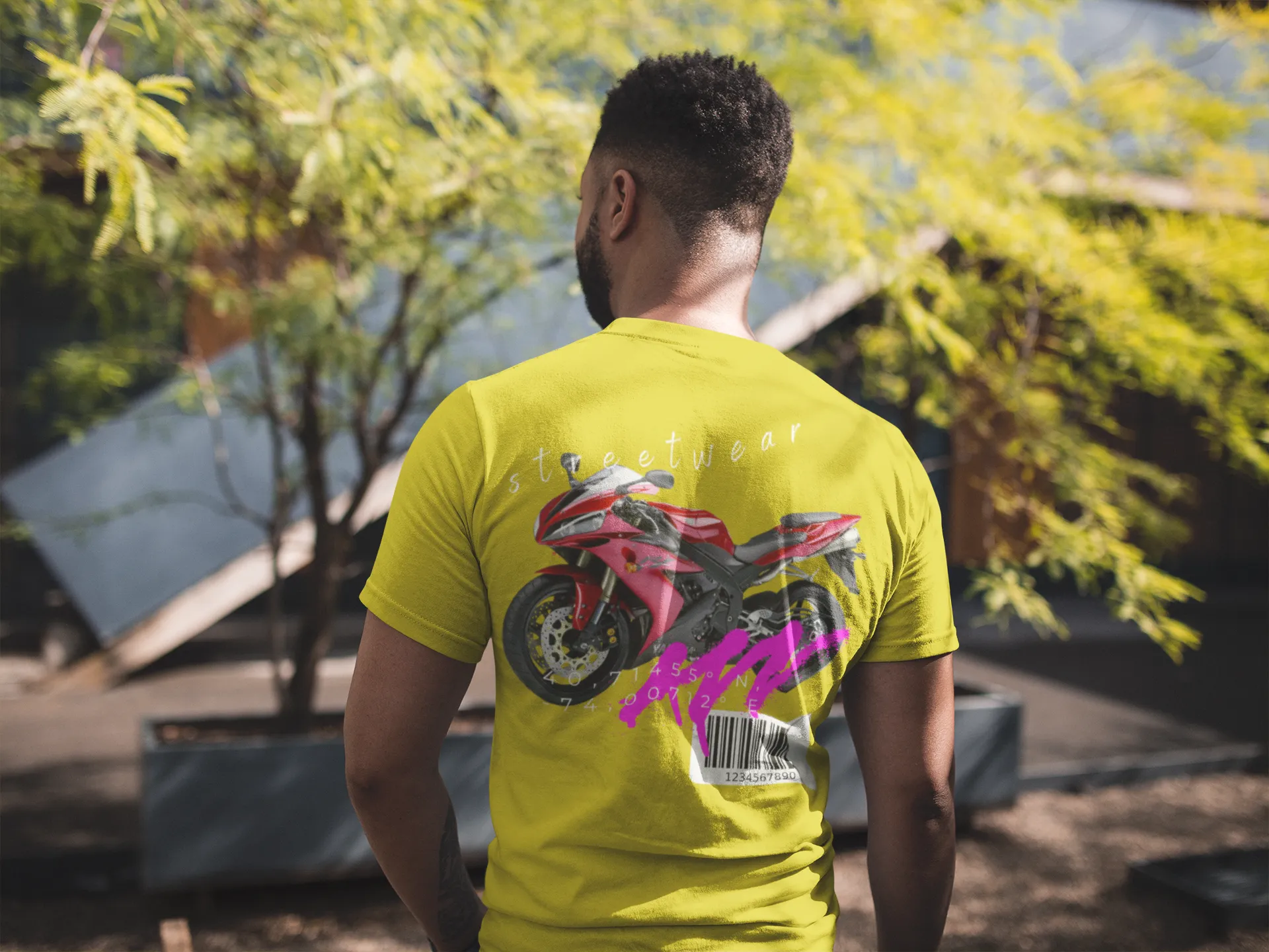 T-shirt Classic Jersey Short Sleeve (Red Motorbike )