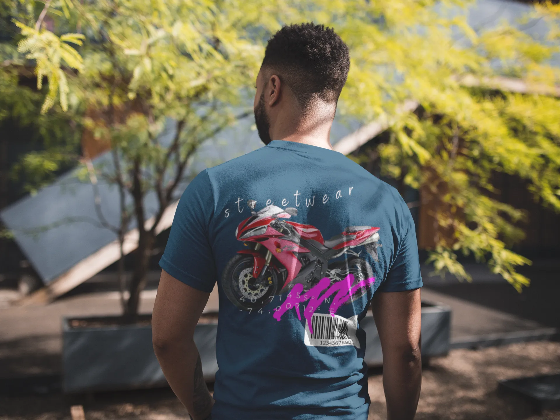 T-shirt Classic Jersey Short Sleeve (Red Motorbike )