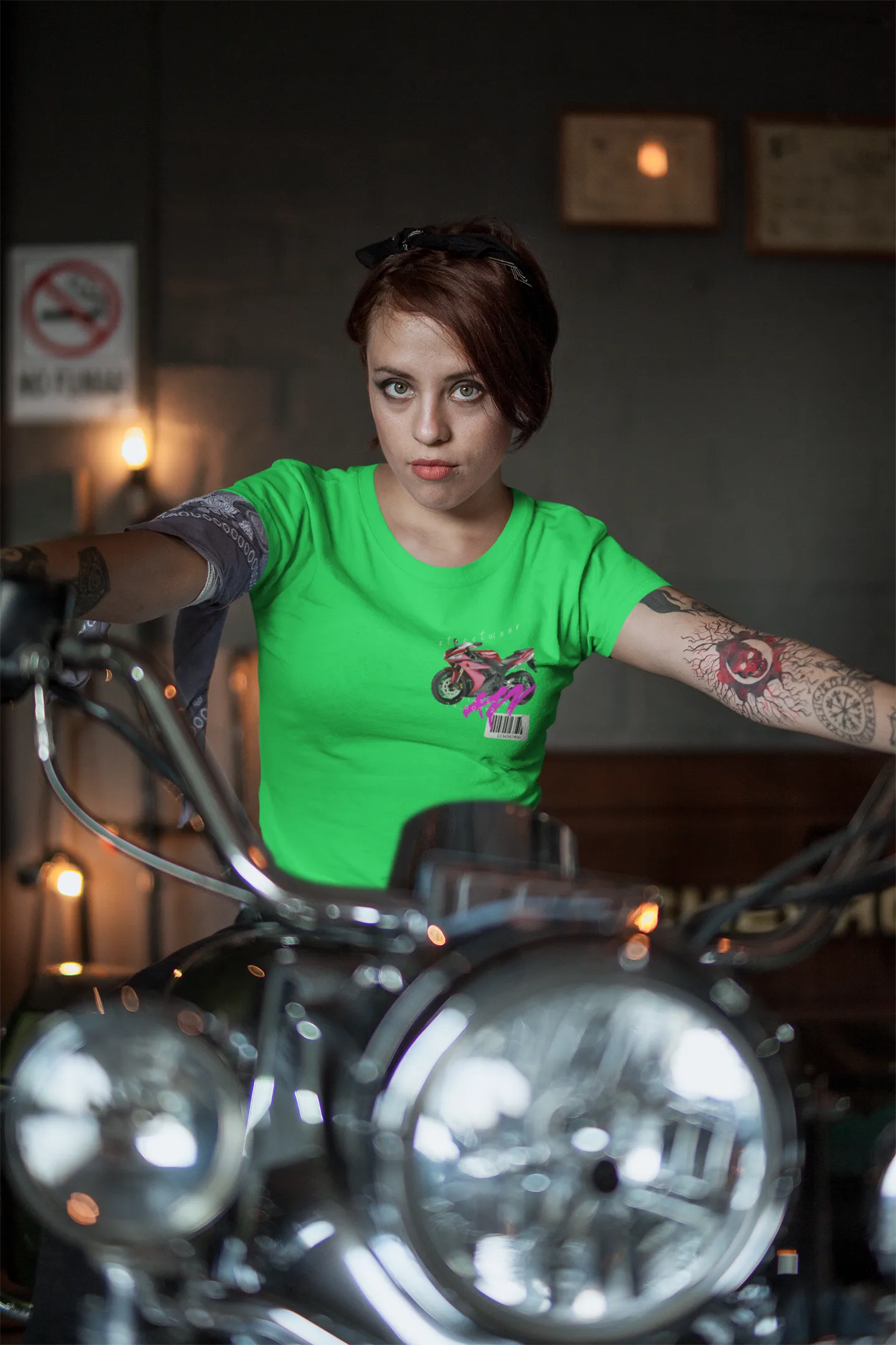 T-shirt Classic Jersey Short Sleeve (Red Motorbike )