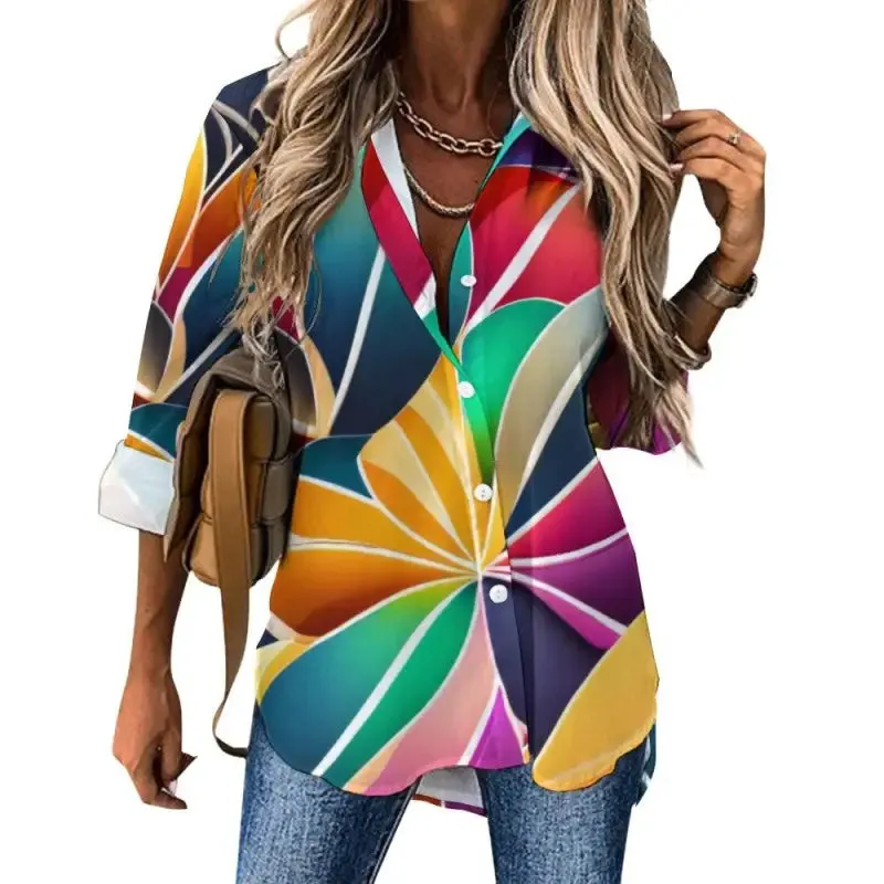 Transform into a Butterfly with Our Colorful Button-Up Blouse