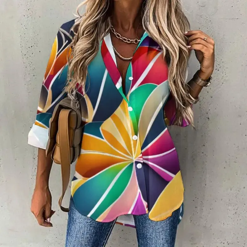 Transform into a Butterfly with Our Colorful Button-Up Blouse