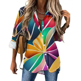 Transform into a Butterfly with Our Colorful Button-Up Blouse