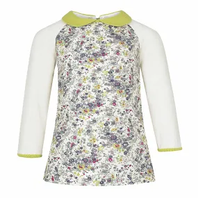 Twiggy - Girls Blouse - Cream and Lime