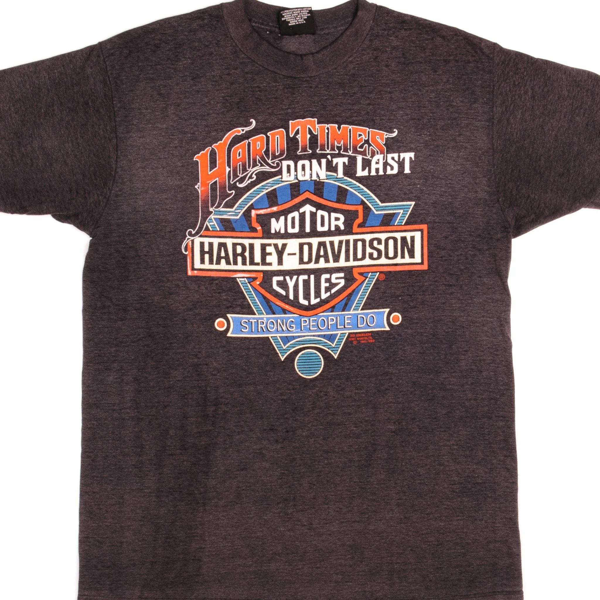 VINTAGE 3D EMBLEM HARLEY DAVIDSON TEE SHIRT 1991 SIZE LARGE MADE IN USA