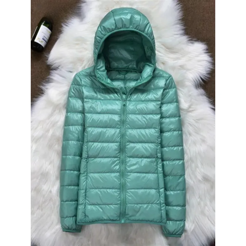 Women Ultralight Thin Down Hooded Jackets