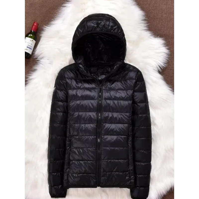 Women Ultralight Thin Down Hooded Jackets