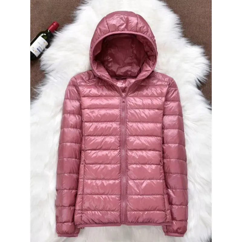 Women Ultralight Thin Down Hooded Jackets